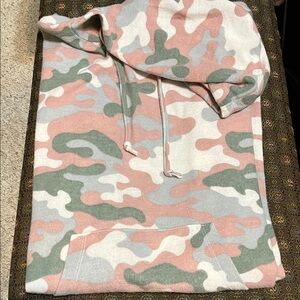 Camouflage Hoodie in Pink, Green, and White